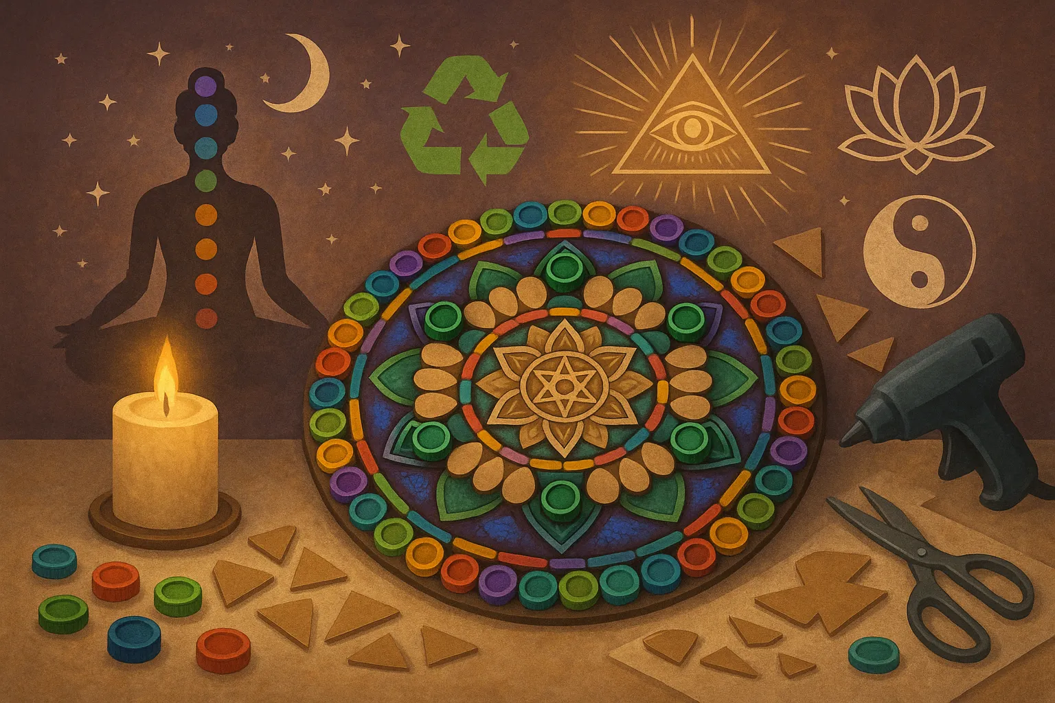 Cómo crear mandalas con materiales reciclados